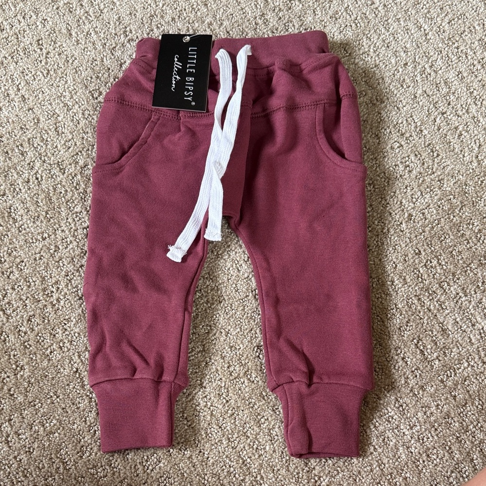 Little Bipsy Kids Jogger Pants - Mauve/Maroon